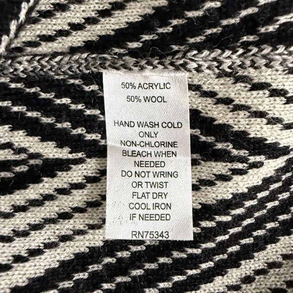 Fenn Wright Manson Women's Large Black & White Chevron Knit Pull-On Skirt - Picture 4 of 5